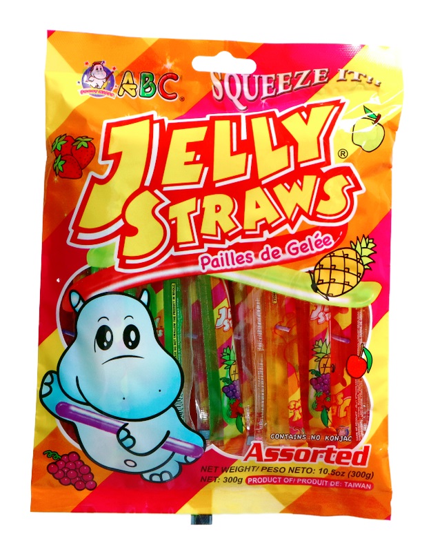 Gelatine alla frutta in tubetto Hippo Jelly Straws - ABC 300g.